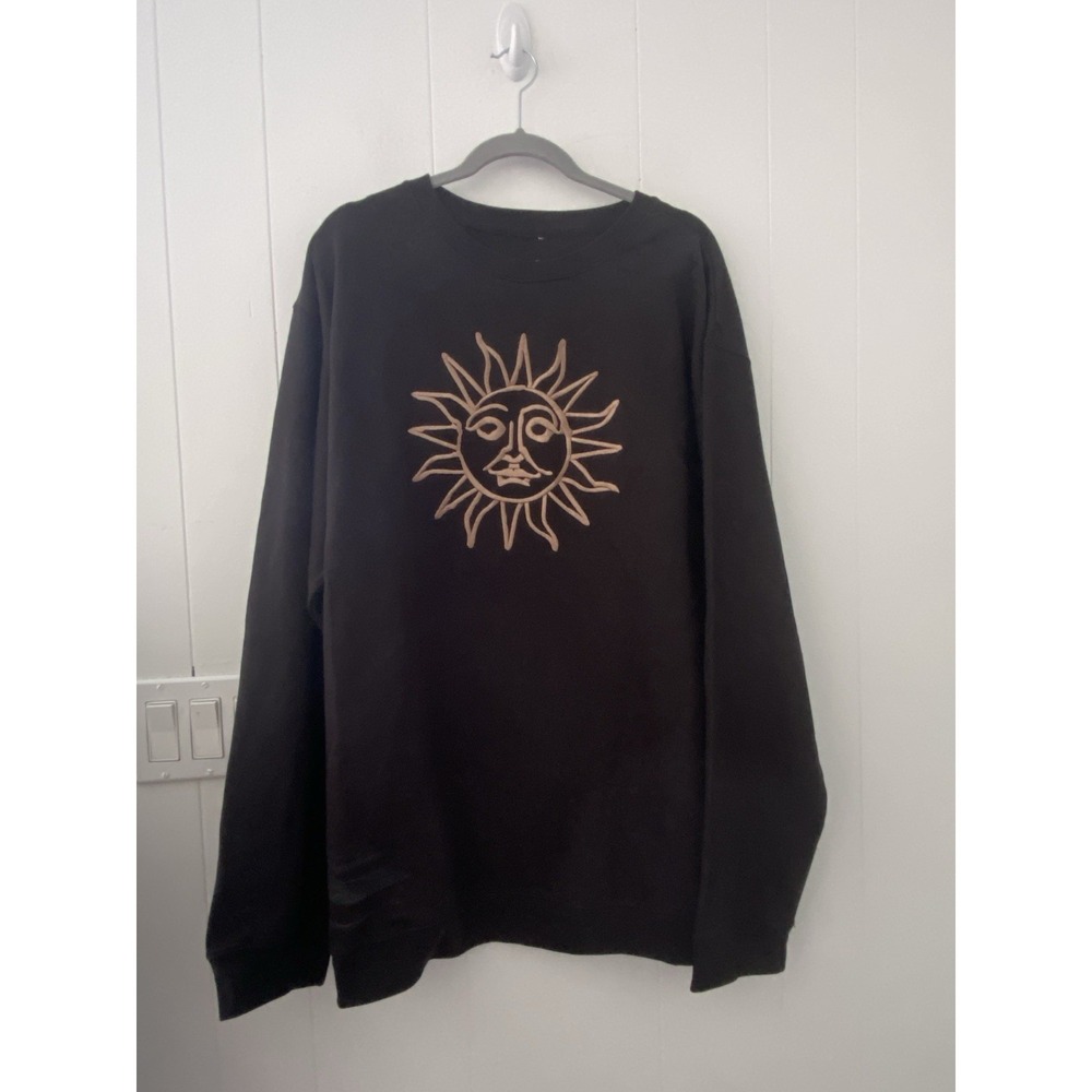 Tears For Fears Official Sun Embroidered Crewneck Sweatshirt Black Size 3XL